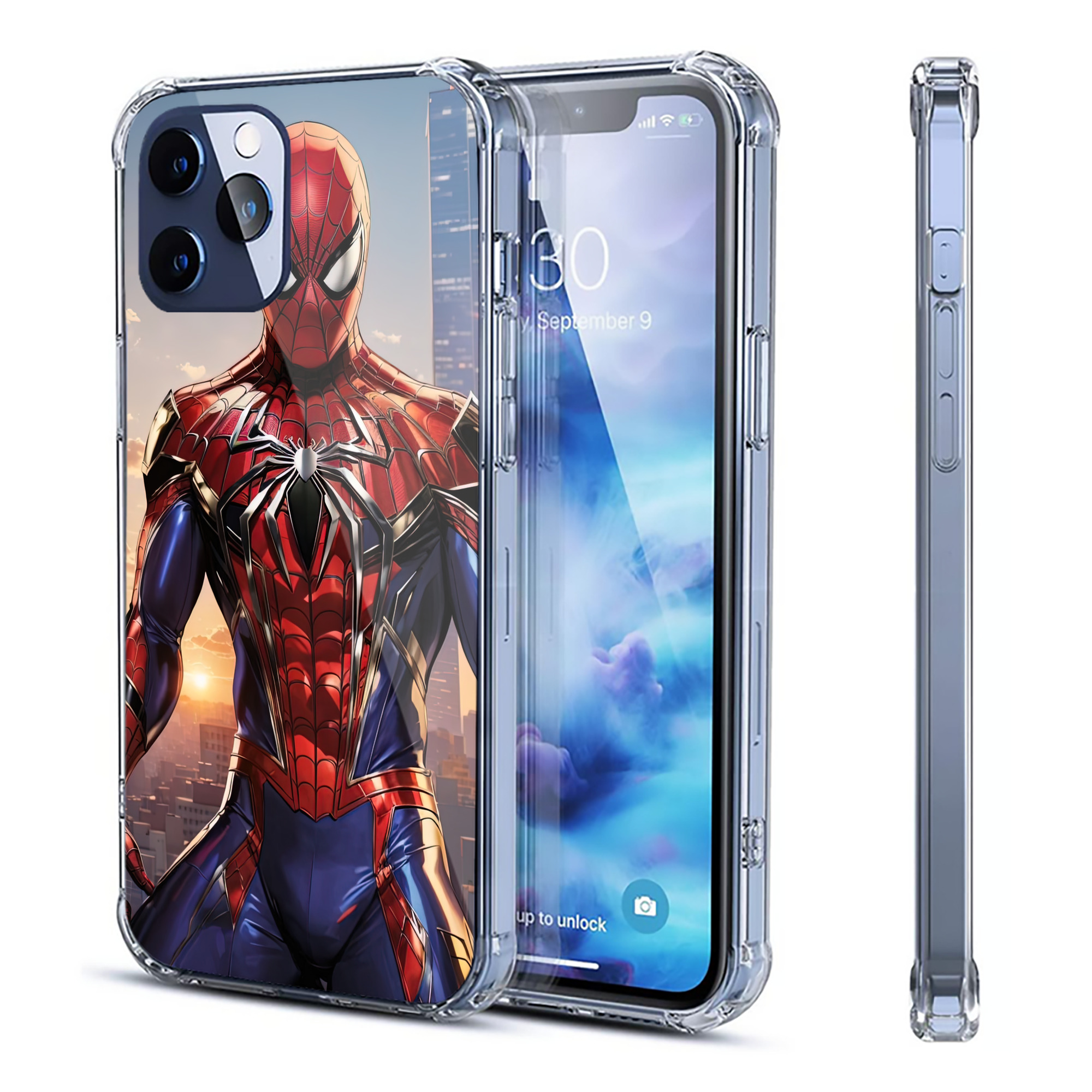 （画像用） Spider Man スパイダーマン 【iPhone 12シリーズ対応】透明スマホケース（クリアソフトケース）